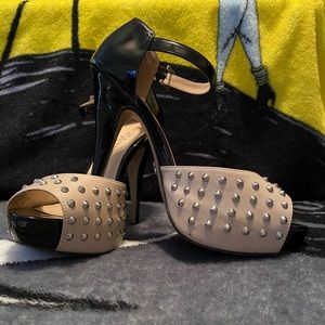Sassy Black and Tan studded rock republic heels